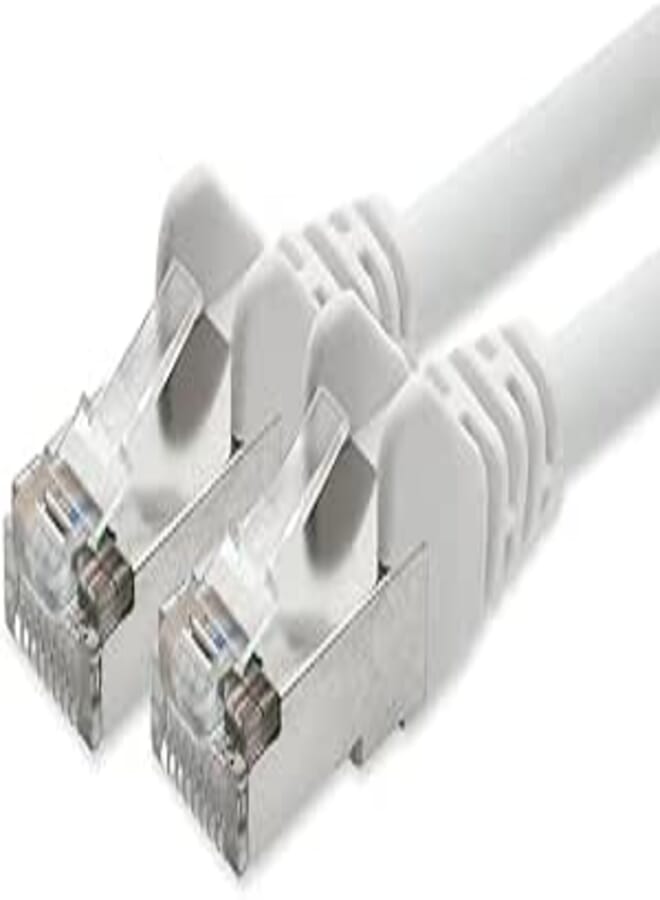 1aTTack.de Network cable CAT5e 2x RJ45 connector foil and braid-shielded SFTP network patch cable 50m white